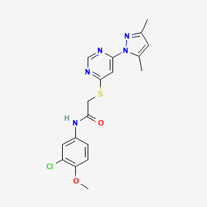 molecular formula C18H18ClN5O2S B2597074 N-(3-chloro-4-methoxyphenyl)-2-((6-(3,5-dimethyl-1H-pyrazol-1-yl)pyrimidin-4-yl)thio)acetamide CAS No. 1251669-87-0