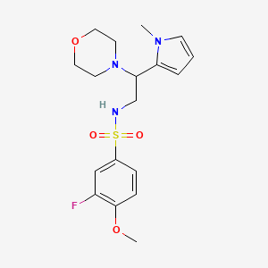 3-fluoro-4-methoxy-N-(2-(1-methyl-1H-pyrrol-2-yl)-2-morpholinoethyl)benzenesulfonamide