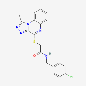 molecular formula C19H16ClN5OS B2597091 N-(4-chlorobenzyl)-2-[(1-methyl[1,2,4]triazolo[4,3-a]quinoxalin-4-yl)thio]acetamide CAS No. 1359031-55-2