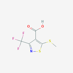 molecular formula C6H4F3NO2S2 B2597093 5-Methylsulfanyl-3-trifluoromethyl-isothiazole-4-carboxylic acid CAS No. 157984-53-7