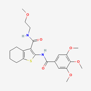 molecular formula C22H28N2O6S B2597097 N-(2-methoxyethyl)-2-(3,4,5-trimethoxybenzamido)-4,5,6,7-tetrahydro-1-benzothiophene-3-carboxamide CAS No. 381699-55-4