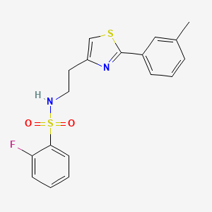 2-fluoro-N-(2-(2-(m-tolyl)thiazol-4-yl)ethyl)benzenesulfonamide