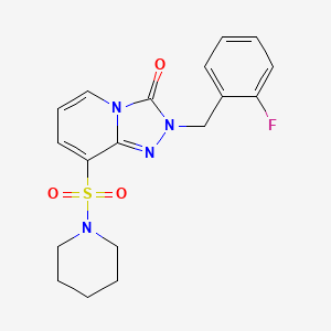molecular formula C18H19FN4O3S B2597104 N-(3,5-dimethylphenyl)-2-[(8-methyl-5H-pyrimido[5,4-b]indol-4-yl)thio]acetamide CAS No. 1251613-08-7