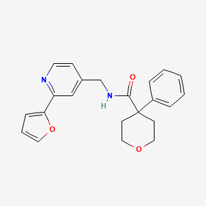 N-((2-(furan-2-yl)pyridin-4-yl)methyl)-4-phenyltetrahydro-2H-pyran-4-carboxamide