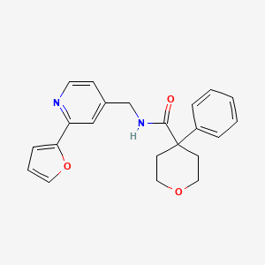 molecular formula C22H22N2O3 B2597112 N-{[2-(furan-2-il)piridin-4-il]metil}-4-feniloxano-4-carboxamida CAS No. 2034593-02-5