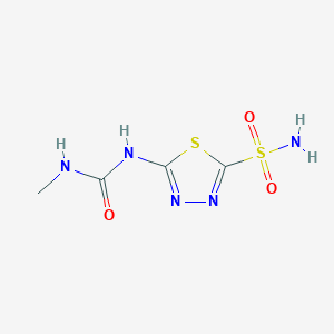 molecular formula C4H7N5O3S2 B2597119 5-(N'-methylureido)-1,3,4-thiadiazole-2-sulfonamide CAS No. 32873-77-1