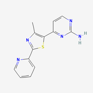 molecular formula C13H11N5S B2597120 4-[4-甲基-2-(吡啶-2-基)-1,3-噻唑-5-基]嘧啶-2-胺 CAS No. 499796-01-9