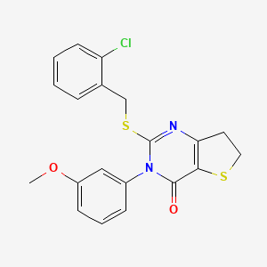2-[(2-Chlorophenyl)methylsulfanyl]-3-(3-methoxyphenyl)-6,7-dihydrothieno[3,2-d]pyrimidin-4-one
