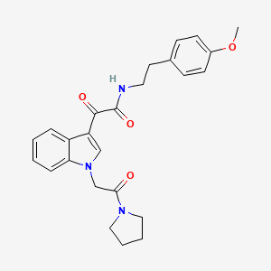 N-(4-methoxyphenethyl)-2-oxo-2-(1-(2-oxo-2-(pyrrolidin-1-yl)ethyl)-1H-indol-3-yl)acetamide
