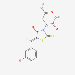 2-[(5Z)-5-[(3-methoxyphenyl)methylidene]-4-oxo-2-sulfanylidene-1,3-thiazolidin-3-yl]butanedioic acid