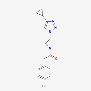 molecular formula C16H17BrN4O B2597147 2-(4-溴苯基)-1-(3-(4-环丙基-1H-1,2,3-三唑-1-基)氮杂环丁烷-1-基)乙酮 CAS No. 2097928-93-1