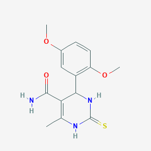 6-(2,5-dimethoxyphenyl)-4-methyl-2-sulfanyl-1,6-dihydropyrimidine-5-carboxamide