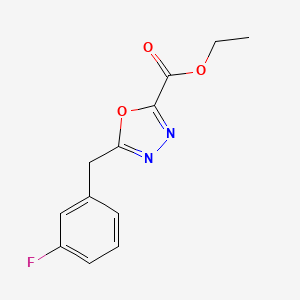 molecular formula C12H11FN2O3 B2597154 Ethyl 5-(3-fluorobenzyl)-1,3,4-oxadiazole-2-carboxylate CAS No. 924859-16-5