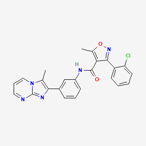 3-(2-chlorophenyl)-5-methyl-N-[3-(3-methyl-2-imidazo[1,2-a]pyrimidinyl)phenyl]-4-isoxazolecarboxamide