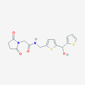 molecular formula C16H16N2O4S2 B2597159 2-(2,5-dioxopyrrolidin-1-yl)-N-((5-(hydroxy(thiophen-2-yl)methyl)thiophen-2-yl)methyl)acetamide CAS No. 1421529-20-5