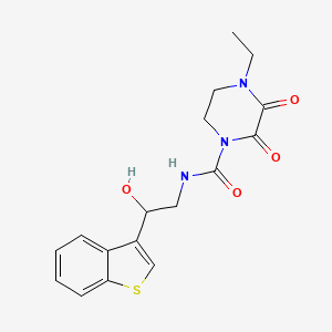 molecular formula C17H19N3O4S B2597161 N-(2-(benzo[b]thiophen-3-yl)-2-hydroxyethyl)-4-ethyl-2,3-dioxopiperazine-1-carboxamide CAS No. 2034602-74-7