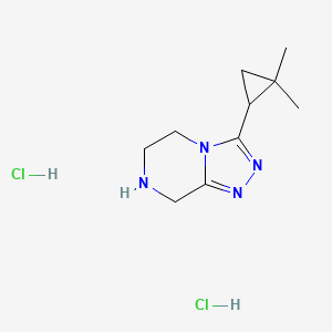 molecular formula C10H18Cl2N4 B2597164 3-(2,2-二甲基环丙基)-5H,6H,7H,8H-[1,2,4]三唑并[4,3-a]哒嗪二盐酸盐 CAS No. 2089257-56-5