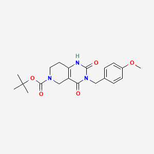 molecular formula C20H25N3O5 B2597178 3-(4-Methoxy-benzyl)-2,4-dioxo-1,3,4,5,7,8-hexahydro-2H-pyrido[4,3-d]pyrimidine-6-carboxylic acid tert-Butyl ester CAS No. 947404-33-3