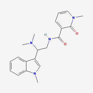 molecular formula C20H24N4O2 B2597182 N-(2-(dimethylamino)-2-(1-methyl-1H-indol-3-yl)ethyl)-1-methyl-2-oxo-1,2-dihydropyridine-3-carboxamide CAS No. 1396791-73-3