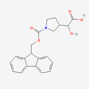molecular formula C21H21NO5 B2597184 2-(1-[(9H-Fluoren-9-ylmethoxy)carbonyl]pyrrolidin-3-YL)-2-hydroxyacetic acid CAS No. 1936572-32-5
