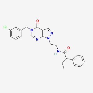 molecular formula C24H24ClN5O2 B2597185 N-(2-(5-(3-氯苄基)-4-氧代-4,5-二氢-1H-吡唑并[3,4-d]嘧啶-1-基)乙基)-2-苯基丁酰胺 CAS No. 922009-19-6