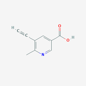 molecular formula C9H7NO2 B2597198 5-乙炔基-6-甲基吡啶-3-羧酸 CAS No. 1824300-16-4