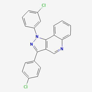 molecular formula C22H13Cl2N3 B2597199 1-(3-chlorophenyl)-3-(4-chlorophenyl)-1H-pyrazolo[4,3-c]quinoline CAS No. 932519-15-8