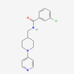 molecular formula C18H20ClN3O B2597200 3-氯代-N-((1-(吡啶-4-基)哌啶-4-基)甲基)苯甲酰胺 CAS No. 2034322-30-8