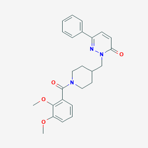 molecular formula C25H27N3O4 B2597201 2-{[1-(2,3-Dimethoxybenzoyl)piperidin-4-yl]methyl}-6-phenyl-2,3-dihydropyridazin-3-one CAS No. 2097927-59-6