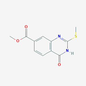 molecular formula C11H10N2O3S B2597206 Methyl 2-(methylthio)-4-oxo-3,4-dihydroquinazoline-7-carboxylate CAS No. 1232786-83-2