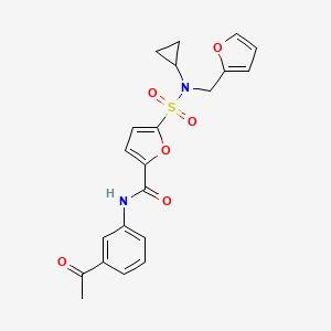 molecular formula C21H20N2O6S B2597209 N-(3-乙酰基苯基)-5-(N-环丙基-N-(呋喃-2-基甲基)磺酰胺基)呋喃-2-甲酰胺 CAS No. 1172009-01-6