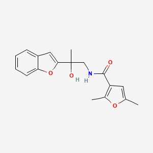 molecular formula C18H19NO4 B2597212 N-(2-(benzofuran-2-yl)-2-hydroxypropyl)-2,5-dimethylfuran-3-carboxamide CAS No. 2034492-80-1