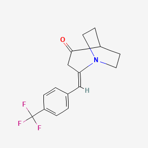 molecular formula C16H16F3NO B2597217 2-{(E)-[4-(trifluoromethyl)phenyl]methylidene}-1-azabicyclo[3.2.2]nonan-4-one CAS No. 477848-47-8