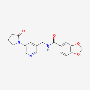 N-((5-(2-oxopyrrolidin-1-yl)pyridin-3-yl)methyl)benzo[d][1,3]dioxole-5-carboxamide