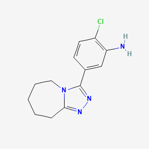 molecular formula C13H15ClN4 B2597234 2-chloro-5-{5H,6H,7H,8H,9H-[1,2,4]triazolo[4,3-a]azepin-3-yl}aniline CAS No. 929972-57-6