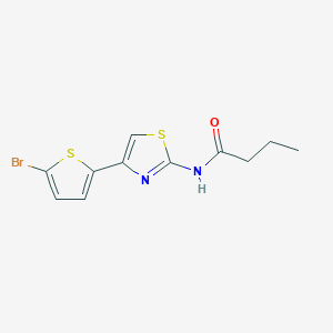 molecular formula C11H11BrN2OS2 B2597237 N-(4-(5-bromothiophen-2-yl)thiazol-2-yl)butyramide CAS No. 380554-87-0