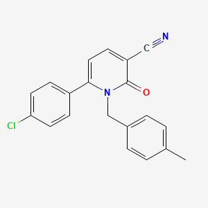 molecular formula C20H15ClN2O B2597251 6-(4-氯苯基)-1-(4-甲基苄基)-2-氧代-1,2-二氢-3-吡啶甲腈 CAS No. 339109-91-0