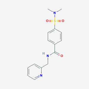 molecular formula C15H17N3O3S B2597252 4-(dimethylsulfamoyl)-N-(pyridin-2-ylmethyl)benzamide CAS No. 851906-12-2