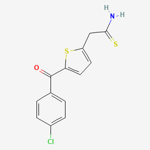 molecular formula C13H10ClNOS2 B2597255 2-[5-(4-Chlorobenzoyl)-2-thienyl]ethanethioamide CAS No. 303144-53-8