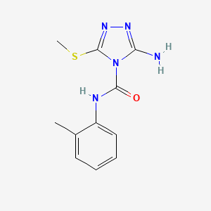 molecular formula C11H13N5OS B2597264 3-amino-N-(2-methylphenyl)-5-(methylsulfanyl)-4H-1,2,4-triazole-4-carboxamide CAS No. 338391-95-0
