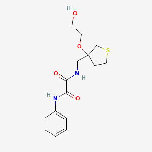 molecular formula C15H20N2O4S B2597272 N1-((3-(2-hydroxyethoxy)tetrahydrothiophen-3-yl)methyl)-N2-phenyloxalamide CAS No. 2309752-33-6