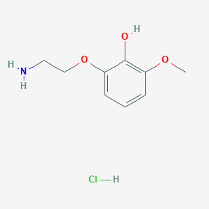 molecular formula C9H14ClNO3 B2597275 2-(2-Aminoethoxy)-6-methoxyphenol;hydrochloride CAS No. 2344680-21-1