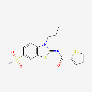 B2597276 N-(6-methylsulfonyl-3-propyl-1,3-benzothiazol-2-ylidene)thiophene-2-carboxamide CAS No. 898367-30-1