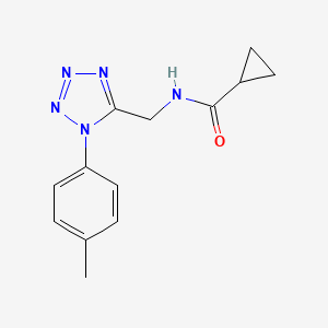 molecular formula C13H15N5O B2597296 N-((1-(p-tolyl)-1H-tetrazol-5-yl)methyl)cyclopropanecarboxamide CAS No. 920459-13-8