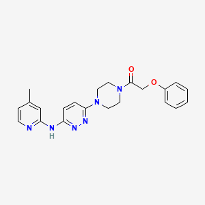 molecular formula C22H24N6O2 B2597300 1-(4-(6-((4-Methylpyridin-2-yl)amino)pyridazin-3-yl)piperazin-1-yl)-2-phenoxyethanone CAS No. 1021259-29-9