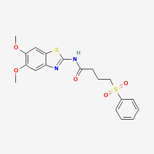 N-(5,6-dimethoxybenzo[d]thiazol-2-yl)-4-(phenylsulfonyl)butanamide