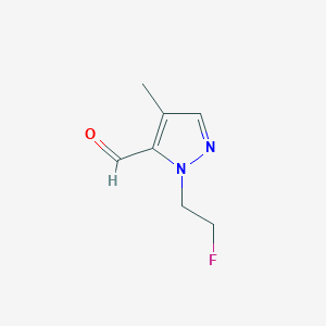 molecular formula C7H9FN2O B2597305 1-(2-Fluoroethyl)-4-methyl-1H-pyrazole-5-carbaldehyde CAS No. 1429417-95-7