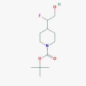 molecular formula C12H22FNO3 B2597309 叔丁基 4-(1-氟-2-羟乙基)哌啶-1-羧酸酯 CAS No. 1781022-36-3