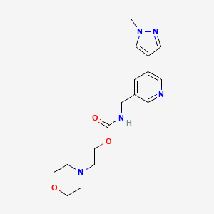 molecular formula C17H23N5O3 B2597314 2-morpholinoethyl ((5-(1-methyl-1H-pyrazol-4-yl)pyridin-3-yl)methyl)carbamate CAS No. 2034462-04-7