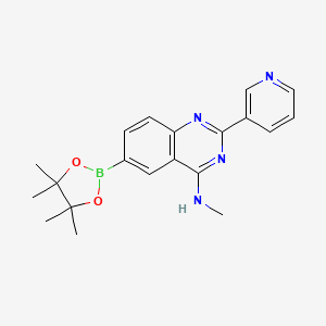 molecular formula C20H23BN4O2 B2597318 N-甲基-2-(吡啶-3-基)-6-(4,4,5,5-四甲基-1,3,2-二氧杂硼环-2-基)喹唑啉-4-胺 CAS No. 1417301-02-0